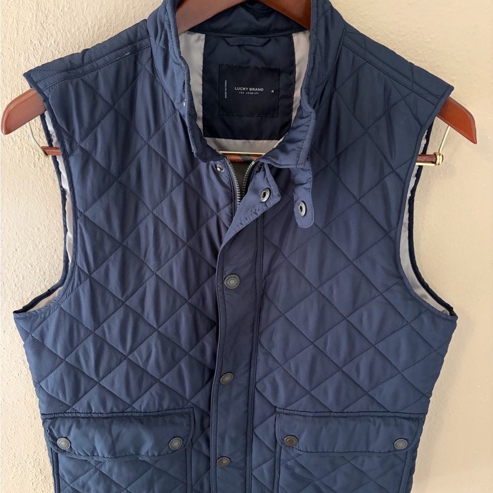 Lucky Brand Men's Navy Quilted Vest